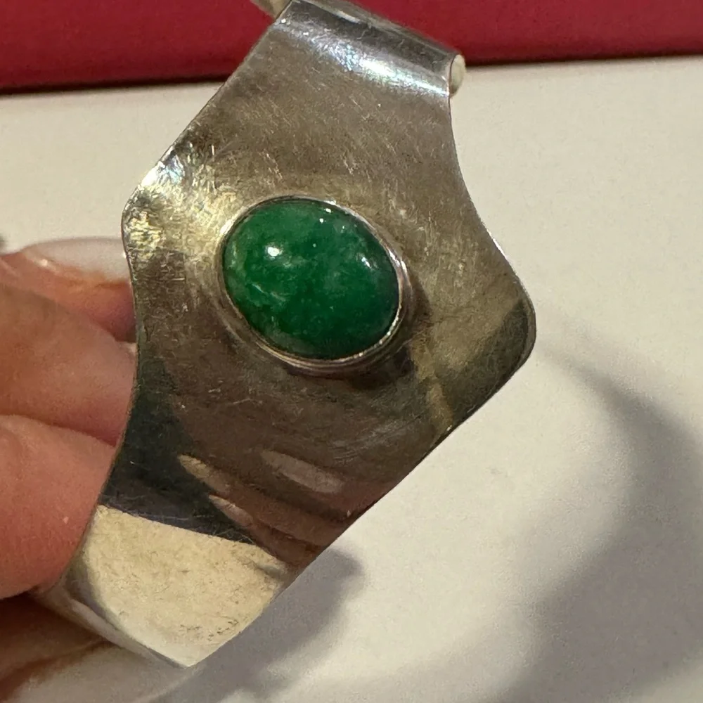 925 Sterling silver and turquoise cuff bracelet 18.4g - Picture 12 of 16
